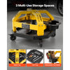 VEVOR Rolling Shop Stool with Wheels, 19.7"-25.6" Adjustable Height, 360° Swivel, 330 lbs Capacity, Garage Work Mechanic Stool with Backrest, Tool Tray Storage, Padded Seat Shop Chair, Black/Yellow