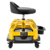 VEVOR Rolling Shop Stool with Wheels, 19.7"-25.6" Adjustable Height, 360° Swivel, 330 lbs Capacity, Garage Work Mechanic Stool with Backrest, Tool Tray Storage, Padded Seat Shop Chair, Black/Yellow