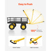 VEVOR Steel Garden Cart, 1200 lbs Heavy Duty Pullable Garden Wagon Yard Cart, 2 in 1 Outdoor Metal Utility Wagon Yard Trailer with 13" All Terrain Tires, Mesh Detachable Sides and 180° Rotating Handle