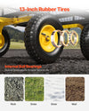 VEVOR Steel Garden Cart, 1400 lbs Heavy Duty Pullable Garden Wagon Yard Cart, 2 in 1 Outdoor Metal Utility Wagon Yard Trailer with 13" All Terrain Tires, Mesh Detachable Sides and 180° Rotating Handle