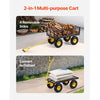 VEVOR 500 Lbs Steel Garden Cart, Heavy Duty Garden Wagon Cart Pullable on Wheels, Metal Yard Utility Wagon Carts with 10" All Terrain Tires, Mesh Removable Sides and 180°Rotating Handle