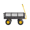 VEVOR 900 Lbs Heavy Duty Steel Garden Cart, Garden Wagon Cart on Wheels, Outdoor Metal Yard Utility Wagon Carts with 10" Tires and Mesh Removable Sides(Convert to Flatbed) and 180°Rotating Handle