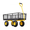 VEVOR 900 Lbs Heavy Duty Steel Garden Cart, Garden Wagon Cart on Wheels, Outdoor Metal Yard Utility Wagon Carts with 10" Tires and Mesh Removable Sides(Convert to Flatbed) and 180°Rotating Handle