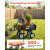 VEVOR Garden Cart with Seat, 500 LBS, Rolling Steel Garden Work Seat with Wheels, Heavy Duty Gardening Stool, with Tool Tray & Adjustable Handle, Outdoor Yard Wagon, for Lawn, Patio, Backyard, Black
