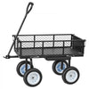 VEVOR Garden Cart with Seat, 500 LBS, Rolling Steel Garden Work Seat with Wheels, Heavy Duty Gardening Stool, with Tool Tray & Adjustable Handle, Outdoor Yard Wagon, for Lawn, Patio, Backyard, Black