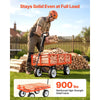 VEVOR Garden Cart, 900 LBS, Heavy Duty Steel Yard and Garden Utility Wagon with 10-Inch Tires, Outdoor Gardening Stool with Adjustable Handle, Detachable Side Panels, Attach to ATV or Tractor, Red