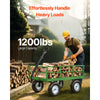 VEVOR Steel Garden Cart, 1200 lbs Heavy Duty Pullable Garden Wagon Yard Cart, 2 in 1 Outdoor Metal Utility Wagon Yard Trailer with 13" All Terrain Tires, Mesh Detachable Sides and 180° Rotating Handle