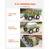 VEVOR Steel Garden Cart, 1200 lbs Heavy Duty Pullable Garden Wagon Yard Cart, 2 in 1 Outdoor Metal Utility Wagon Yard Trailer with 13" All Terrain Tires, Mesh Detachable Sides and 180° Rotating Handle