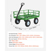 VEVOR Steel Garden Cart, 1200 lbs Heavy Duty Pullable Garden Wagon Yard Cart, 2 in 1 Outdoor Metal Utility Wagon Yard Trailer with 13" All Terrain Tires, Mesh Detachable Sides and 180° Rotating Handle