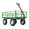 VEVOR Steel Garden Cart, 1200 lbs Heavy Duty Pullable Garden Wagon Yard Cart, 2 in 1 Outdoor Metal Utility Wagon Yard Trailer with 13" All Terrain Tires, Mesh Detachable Sides and 180° Rotating Handle