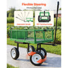 VEVOR Garden Cart with Seat, 500 LBS, Rolling Steel Garden Work Seat with Wheels, Heavy Duty Gardening Stool, with Tool Tray & Adjustable Handle, Outdoor Yard Wagon, for Lawn, Patio, Backyard, Green