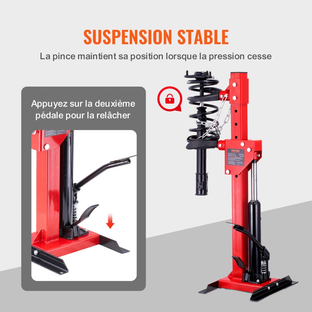 VEVOR Strut Spring Compressor, 4.5 Ton/9920 LBS Hydraulic Jack Capacity, 1 Ton Rated Compression Force, Auto Strut Coil Spring Compressor Tool, Hydraulic Spring Compressor for Strut Spring Removing