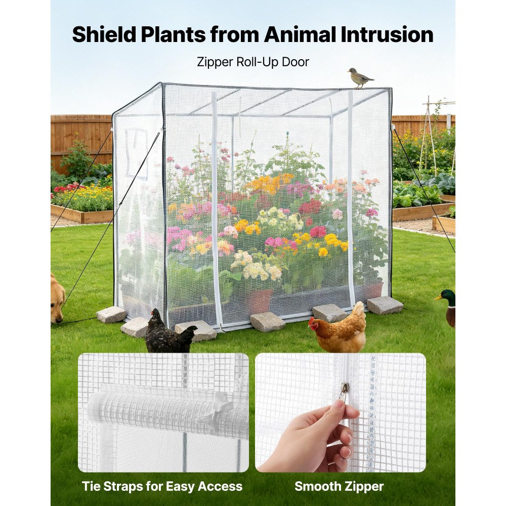 VEVOR Walk-in Greenhouse, 76.8" x 30.3" x 66.1" Greenhouse for Outdoors with Windows, PE Cover, Roll-Up Zipper Door, Walk in Green House Kit, Portable Plant Garden Hot House for Backyard, Outside