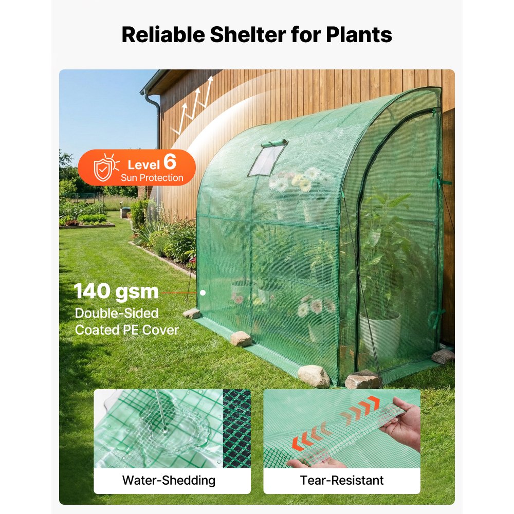 VEVOR Walk-in Green House, 78 x 39.4 x 78.7 in, Greenhouse with Shelves, High Strength PE Cover with Zipper Door and Steel Frame, Assembly in Minutes, Suitable for Planting and Storage