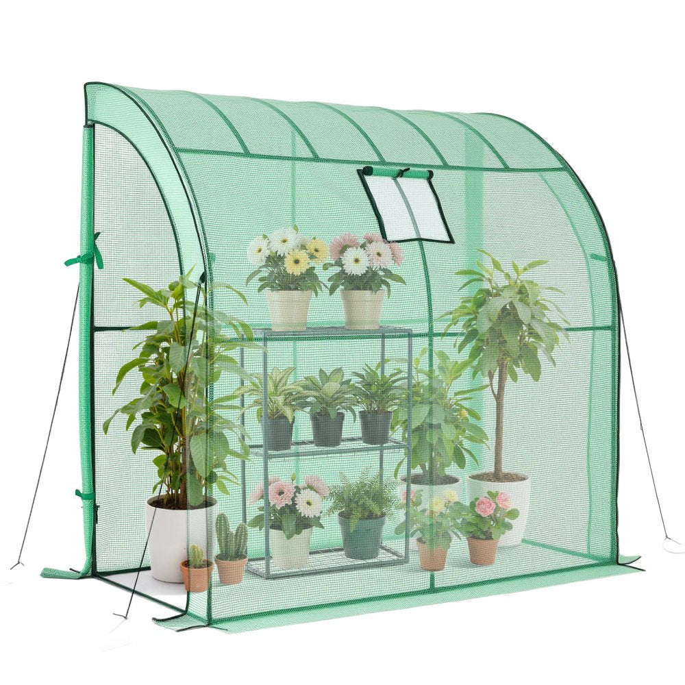 VEVOR Walk-in Green House, 78 x 39.4 x 78.7 in, Greenhouse with Shelves, High Strength PE Cover with Zipper Door and Steel Frame, Assembly in Minutes, Suitable for Planting and Storage