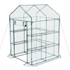 VEVOR Walk-in Green House, 54 x 54 x 77.2 in, Greenhouse with Shelves, High Strength PE Cover with Zipper Door and Steel Frame, Assembly in Minutes, Suitable for Planting and Storage