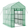 VEVOR Walk-in Green House, 54 x 81.1 x 77.2 in, Greenhouse with Shelves, High Strength PE Cover with Zipper Door and Steel Frame, Assembly in Minutes, Suitable for Planting and Storage