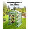 VEVOR Walk-in Greenhouse, 55.5" x 56.1" x 78.7" Greenhouse for Outdoors with PE Cover, 2 Tiers 8 Shelves, Roll-Up Zipper Door, Walk in Green House, Portable Plant Garden Hot House for Backyard Outside