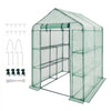 VEVOR Walk-in Greenhouse, 55.5" x 56.1" x 78.7" Greenhouse for Outdoors with PE Cover, 2 Tiers 8 Shelves, Roll-Up Zipper Door, Walk in Green House, Portable Plant Garden Hot House for Backyard Outside