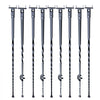 VEVOR Staircase Metal Balusters, 44'' x 1/2" Galvanized Steel Decorative Banister Spindles, 10 Pack Deck Baluster with Hollow Single Baskets, Twists, Spiral Stair Railing w/ Shoes & Screws