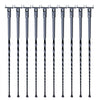 VEVOR Staircase Metal Balusters, 44'' x 1/2" Galvanized Steel Decorative Banister Spindles, 10 Pack Deck Baluster with Hollow Twists, Satin Black Spiral Stair Railing with Shoes & Screws