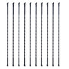 VEVOR Staircase Metal Balusters, 44'' x 1/2" Galvanized Steel Decorative Banister Spindles, 10 Pack Deck Baluster with Hollow Twists, Satin Black Spiral Stair Railing with Shoes & Screws