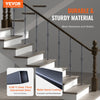 VEVOR Staircase Metal Balusters, 44'' x 1/2" Galvanized Steel Decorative Banister Spindles, 10 Pack Deck Baluster with Hollow Double Baskets, Spiral Stair Railing with Shoes & Screws