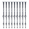 VEVOR Staircase Metal Balusters, 44'' x 1/2" Galvanized Steel Decorative Banister Spindles, 10 Pack Deck Baluster with Hollow Double Baskets, Spiral Stair Railing with Shoes & Screws