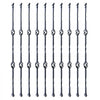 VEVOR Staircase Metal Balusters, 44'' x 1/2" Galvanized Steel Decorative Banister Spindles, 10 Pack Deck Baluster with Hollow Double Baskets, Spiral Stair Railing with Shoes & Screws
