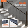 VEVOR Staircase Metal Balusters, 44'' x 1/2" Galvanized Steel Decorative Banister Spindles, 5 Pack S Shape Deck Baluster, Hollow Satin Black Spiral Stair Railing with Shoes & Screws
