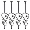 VEVOR Staircase Metal Balusters, 44'' x 1/2" Galvanized Steel Decorative Banister Spindles, 5 Pack S Shape Deck Baluster, Hollow Satin Black Spiral Stair Railing with Shoes & Screws