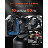 VEVOR 80 Gallons Heavy-Duty Air Compressor, 5HP 10 SCFM at 90PSI Air Compressors Max 175PSI Pressure, Oil-Lubricated Compressor Tank for Industrial Manufacturing, Large Workshops (230V 60Hz, No-Plug)