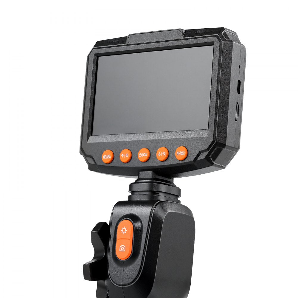 VEVOR Articulating Borescope Camera with Light, Two-Way Articulated Endoscope, 0.24" Slim Lens, 4.3" IPS Screen, 8X Zoom, IP67 Waterproof Inspection Camera for Auto, Mechanical Equipment (4.9FT Cable)