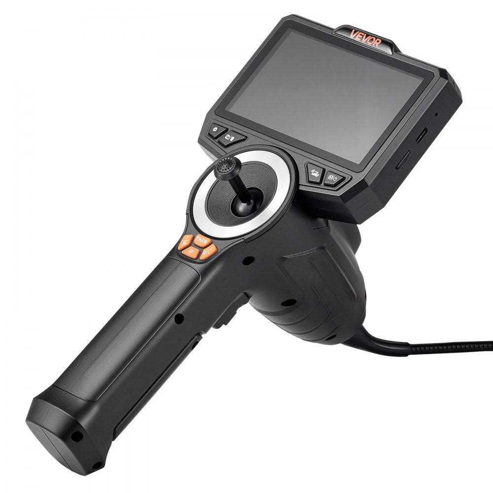 VEVOR Articulating Endoscope with Light, 4-Way 360° Articulated Borescope, 0.24" Slim Lens 1920 x 1080, 4.5" HD IPS Screen, 8X Zoom Inspection Camera for Auto, Mechanical Equipment (4.9FT Snake Cable)