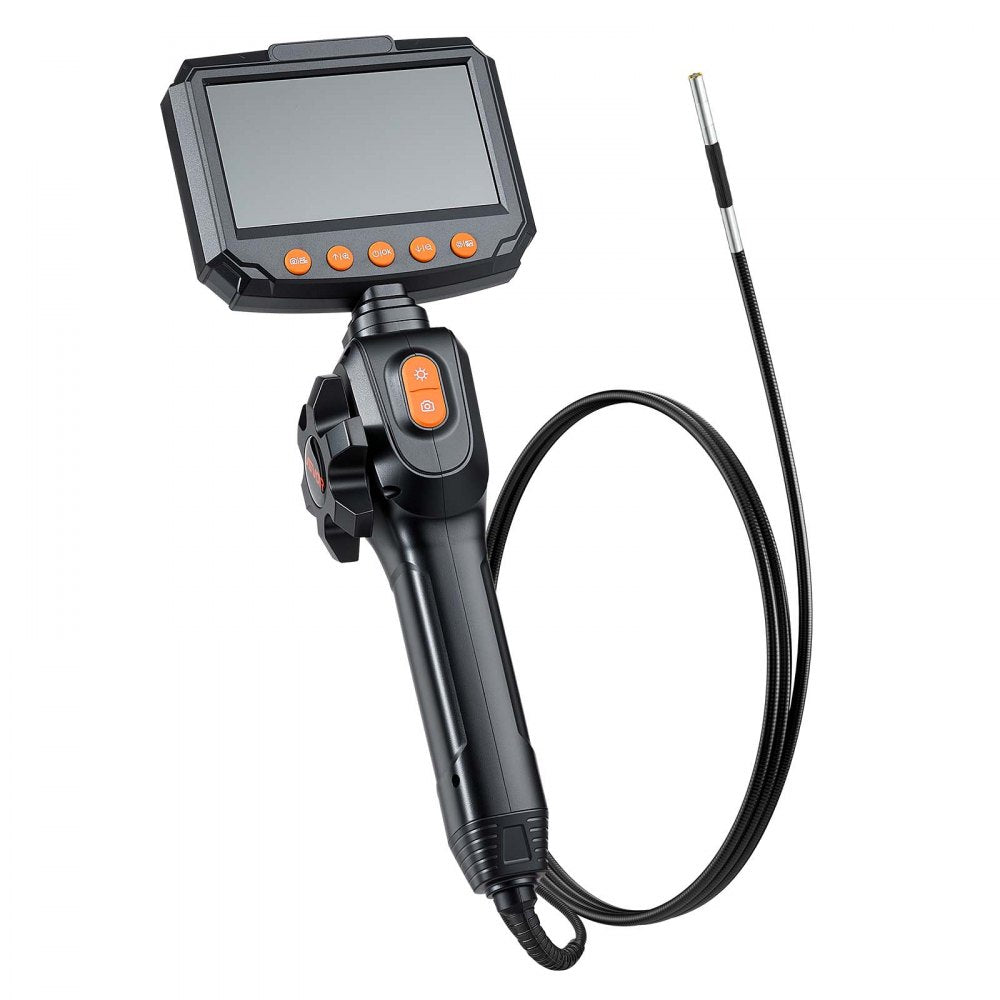 VEVOR Articulating Borescope with 0.15" Ultra Slim Lens, Two-Way Articulated Endoscope with Light, 4.3" IPS Screen, 1280 x 720 HD Lens, 8X Zoom Inspection Camera for Automotive, Tight Mechanical Space