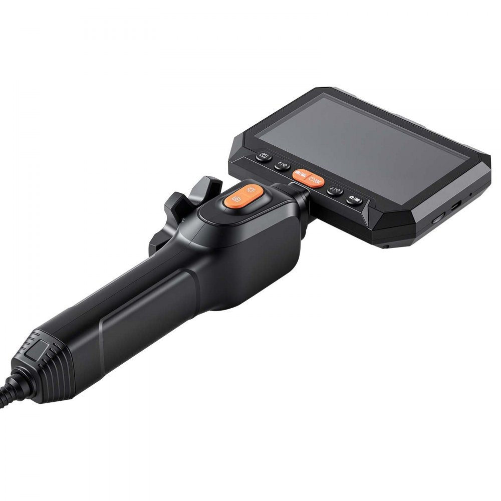 VEVOR Articulating Borescope with 0.15" Ultra Slim Lens, Two-Way Articulated Endoscope with Light, 5" HD IPS Screen, 8X Zoom, 5000mAh Inspection Camera for Auto, Tight Mechanical Spaces (4.9FT Cable)