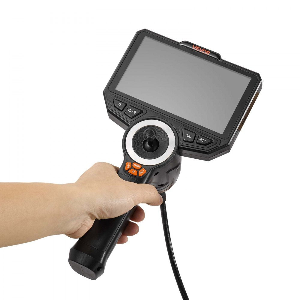 VEVOR Articulating Endoscope with Light, 4-Way 360° Articulated Borescope Camera, 6" HD IPS Screen, 1920 x 1080 Lens, 8X Zoom, 7000mAh Battery, IP67 Waterproof for Auto, Plumbing (4.9FT Snake Cable)