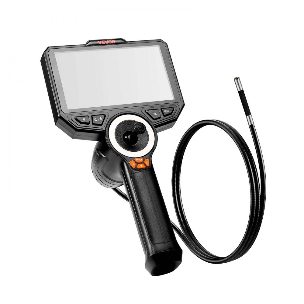 VEVOR Articulating Endoscope with Light, 4-Way 360° Articulated Borescope Camera, 6" HD IPS Screen, 1920 x 1080 Lens, 8X Zoom, 7000mAh Battery, IP67 Waterproof for Auto, Plumbing (4.9FT Snake Cable)