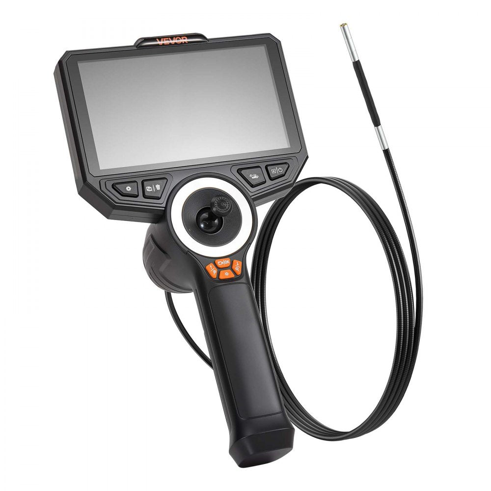 VEVOR Articulating Borescope with 0.15" Ultra Slim Lens, 4-Way 360° Articulated Endoscope Camera with Light, 6" HD IPS Screen, 8X Zoom, 7000mAh Inspection Camera for Auto & Tight Mechanical Spaces