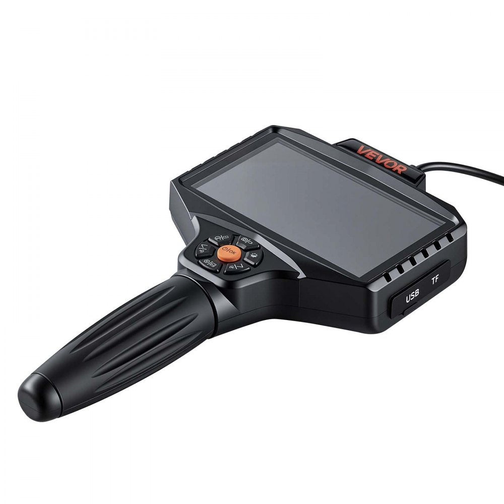VEVOR Endoscope with Light, 360° View Coverage Industrial Borescope Inspection Camera with Rotating Probe, 1080P HD Rigid Snake Scope Cam for Wall Automotive Engine Inspect-16.4FT
