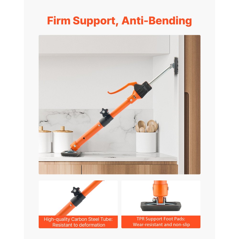VEVOR Cabinet Jack Support Pole, 2-Pack, 15.75-23.6 Inch Steel Telescopic Quick Support Rod, Adjustable 3rd Hand System up to 220 lbs Capacity for Installing Cabinets, Lifting Drywall, Cargo Bars