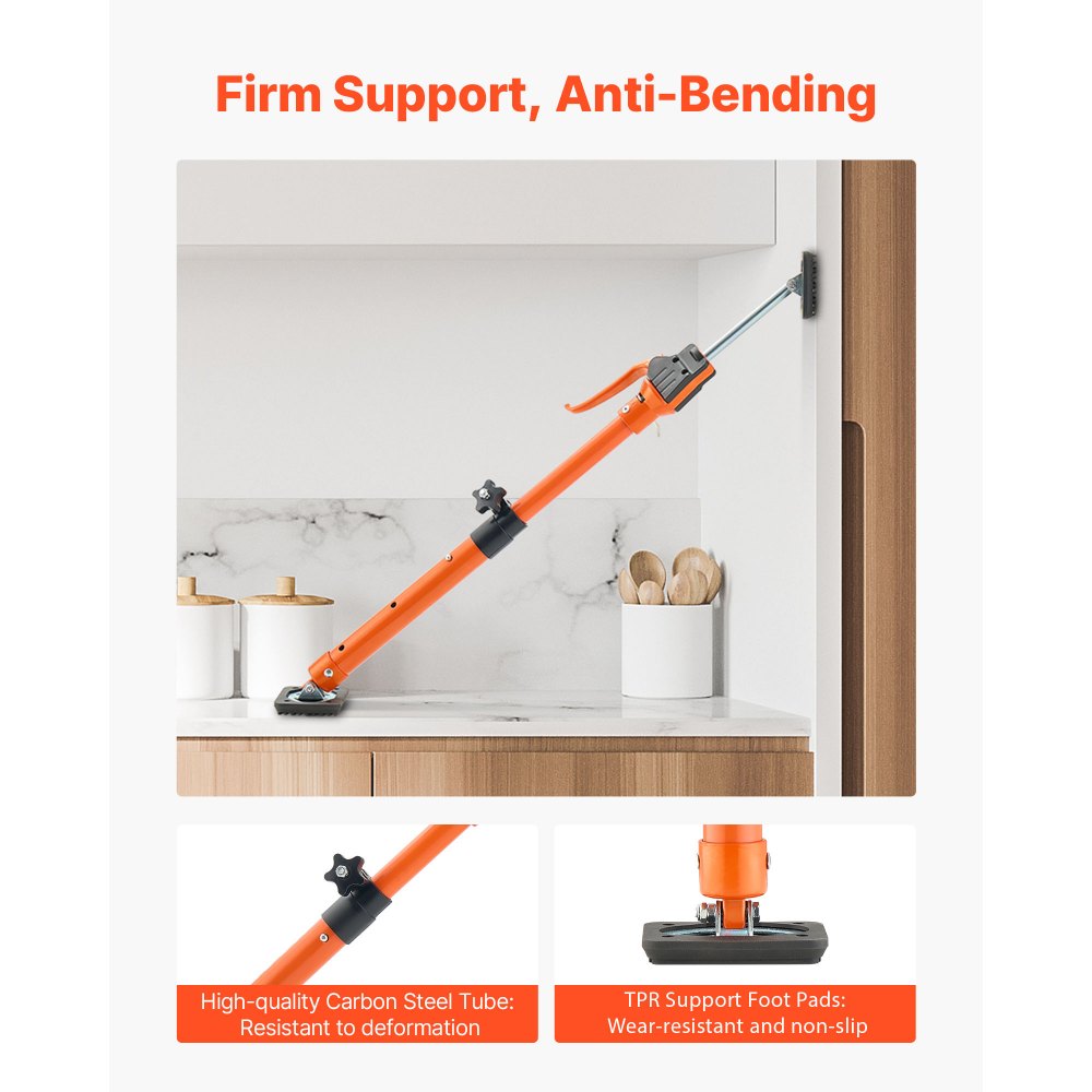 VEVOR Cabinet Jack Support Pole, 2-Pack, 18.9-29.5 Inch Steel Telescopic Quick Support Rod, Adjustable 3rd Hand System up to 220 lbs Capacity for Installing Cabinets, Lifting Drywall, Cargo Bars