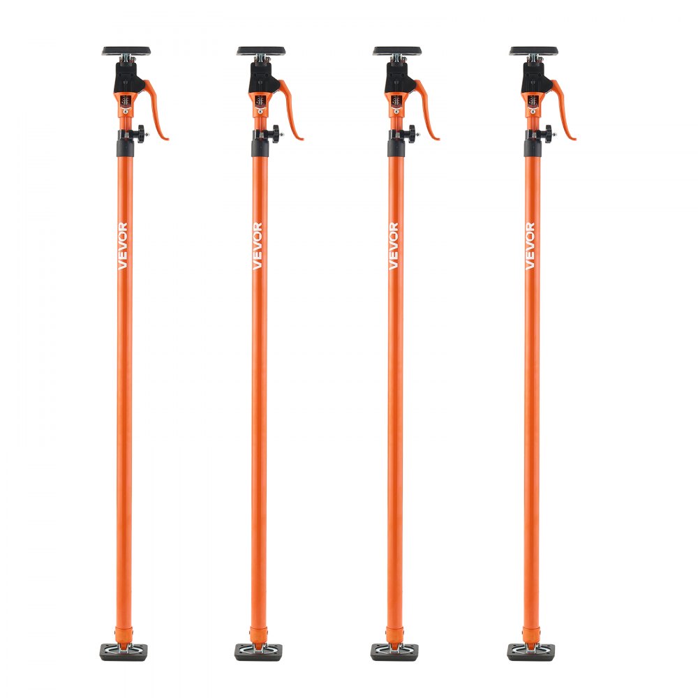 VEVOR Cabinet Jack Support Pole, 4-Pack, 49.2-114.6 Inch Steel Telescopic Quick Support Rod, Adjustable 3rd Hand System up to 198 lbs Capacity for Installing Cabinets, Lifting Drywall, Cargo Bars