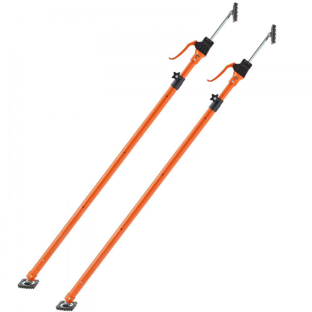 VEVOR Cabinet Jack Support Pole, 2-Pack, 49.2-114.6 Inch Steel Telescopic Quick Support Rod, Adjustable 3rd Hand System up to 198 lbs Capacity for Installing Cabinets, Lifting Drywall, Cargo Bars