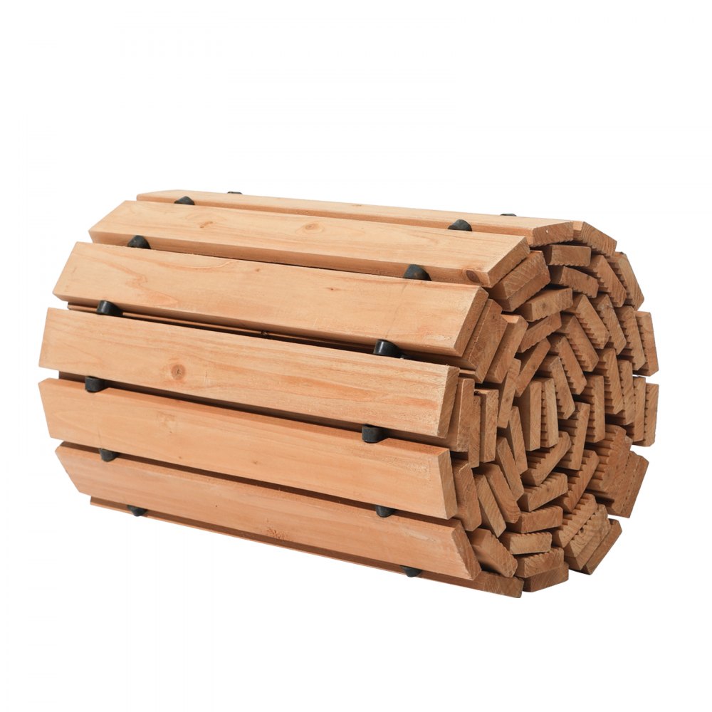 VEVOR Wooden Garden Pathway, 12 ft L x 17 in W, Non-Slip Straight Garden Walkway, Roll Out Cedar Outdoor Walkway Path with Wire Rope Connection, Decorative Garden Paver for Backyard Wedding Party
