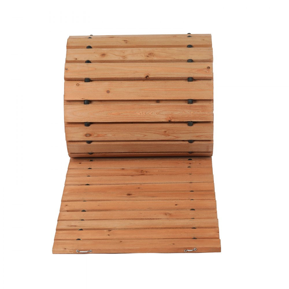 VEVOR Wooden Garden Pathway, 24 ft L x 17 in W, Non-Slip Straight Garden Walkway, Roll Out Cedar Outdoor Walkway Path with Wire Rope Connection, Decorative Garden Paver for Backyard Wedding Party