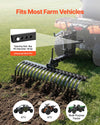 VEVOR 42 in Tow Behind Landscape Rake, 3-Point Lawn Rock Rake with Blade & Lift Lever, Fit Category 1 ATVs UTVs Lawn Tractors, Heavy Duty Dethatcher Rake for Debris Leaves Thatch