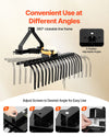 VEVOR 50 in Lanscape Rock Rake, 3-Point Tow Behind Landscape Rake with 17 Steel Tines, Fit Category 1 Tractors, Angle Adjustable, Heavy Duty Lawn Dethatcher Rake for Grass Branch Debris