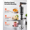 VEVOR Commercial Immersion Blender, 500W, 10-inch, Heavy-Duty Hand Mixer for Restaurant, Handheld Stick for Soups & Sauces, Pure-Copper Motor, Variable Speed, Stainless Steel 3-Blade Head, Lock