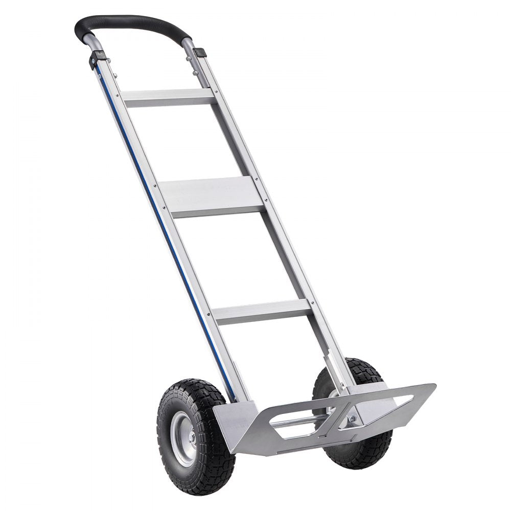 VEVOR Hand Truck, 500 lbs Load Capacity, Heavy-Duty Hand Truck Dolly with Non-Slip Wheels & Handle, Aluminum Alloy Portable Trolley Dolly with Tie-down Strap for Moving Home, Office, Warehouse